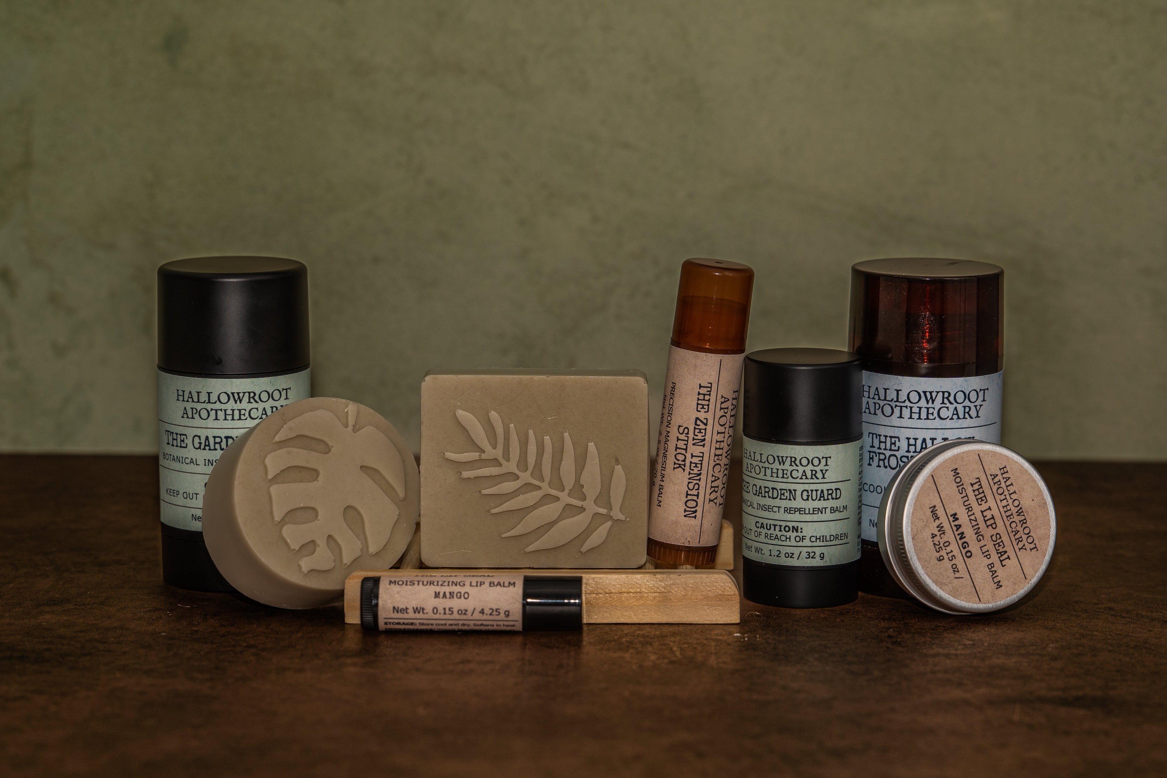 Hallowroot Summer 2026 full product collection featuring natural botanical skin care sticks and balms
